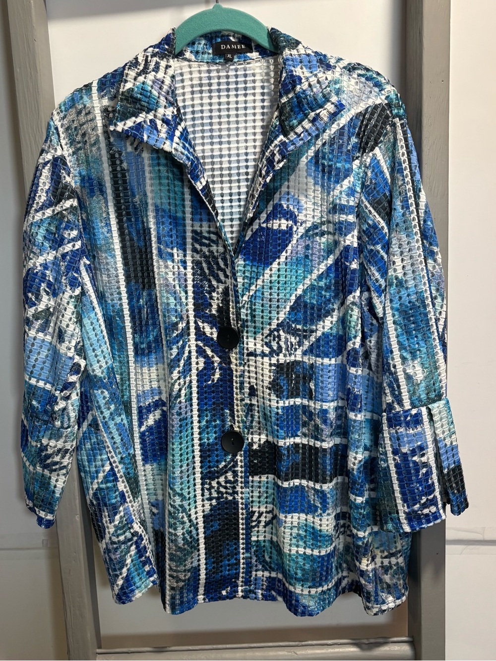 DAMEE XL openweave Lightweight Shirt, coastal grandma, eclectic, artsy, folky